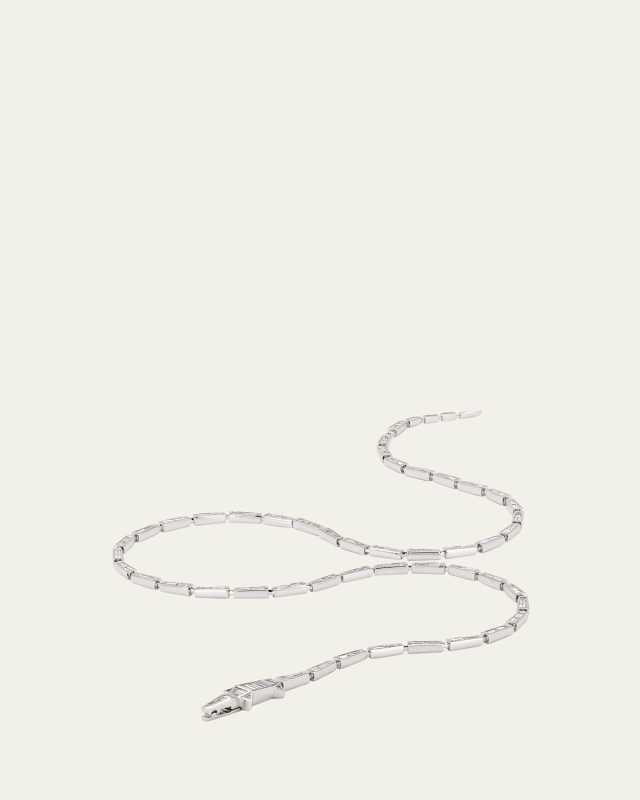 18K White Gold Diamond Alligator Necklace, 16"